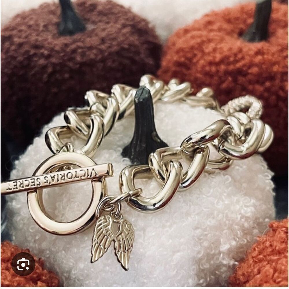 VS vintage htf angel wing pave circle thick statement bracelet chain